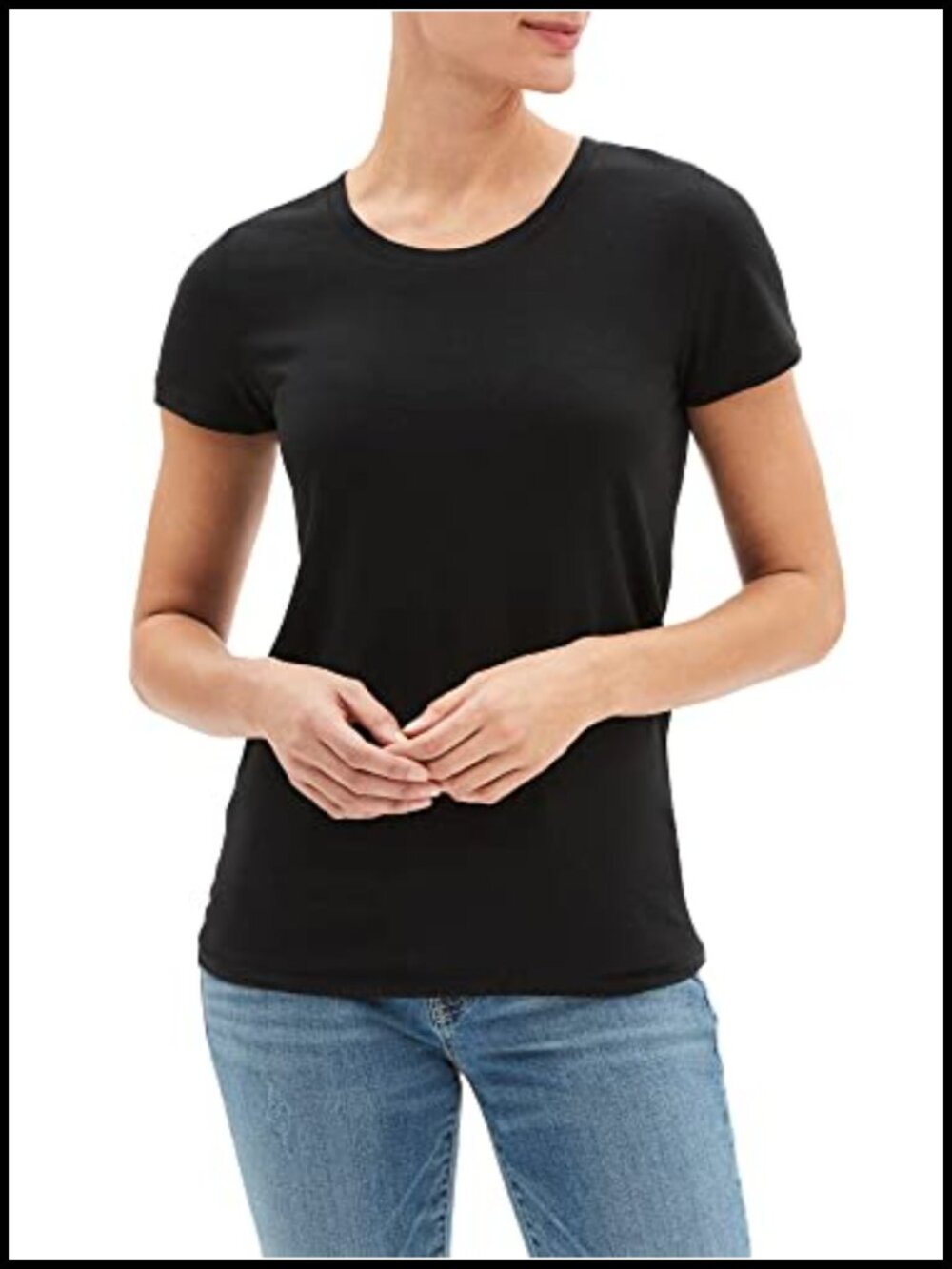 Modal Blend Crewneck Short Sleeve Fitted Tee Casual Layering T-Shirt